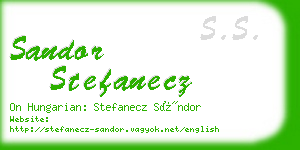 sandor stefanecz business card